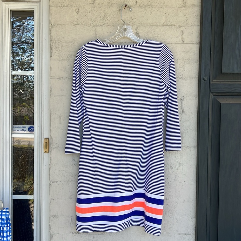 Lilly Pulitzer Beacon Dress Bomber Blue Exotic Garden Engineered Print Small - Picture 8 of 12